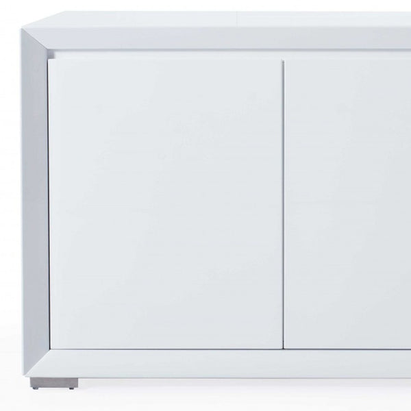 Homeroots 61" White Stainless Steel Solid Console Table   370768