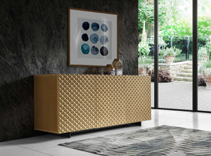 Homeroots 71" Gold And Black Steel Solid Console Table   370770