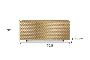 Homeroots 71" Gold And Black Steel Solid Console Table   370770