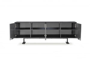 Homeroots 87" Gray Steel Sled Console Table   370772