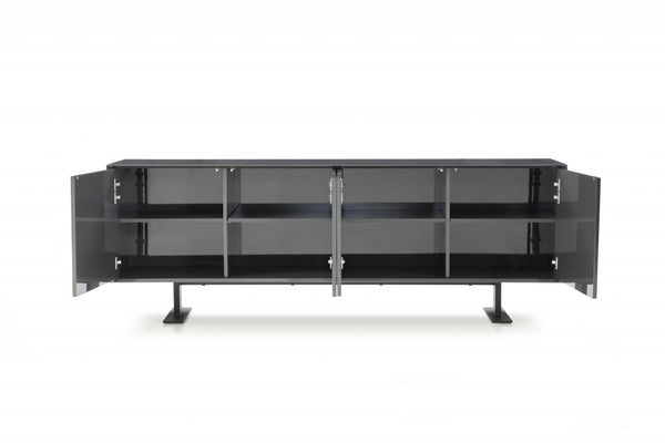 Homeroots 87" Gray Steel Sled Console Table   370772