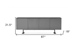 Homeroots 87" Gray Steel Sled Console Table   370772