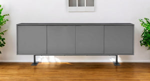 Homeroots 87" Gray Steel Sled Console Table   370772