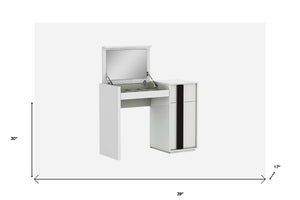 HomeRoots 39" White Single Drawer Vanity Chest with Flip-Up Mirror & Concealed Storage for Modern Spaces 370775