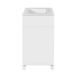 English Elm 30'' Bathroom Vanity with Sink - Retro Solid Wood Frame, Ceramic Basin, Soft-Close Doors & Ample Storage White N710P190656K