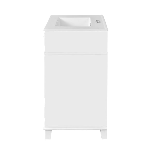 English Elm 30'' Bathroom Vanity with Sink - Retro Solid Wood Frame, Ceramic Basin, Soft-Close Doors & Ample Storage White N710P190656K