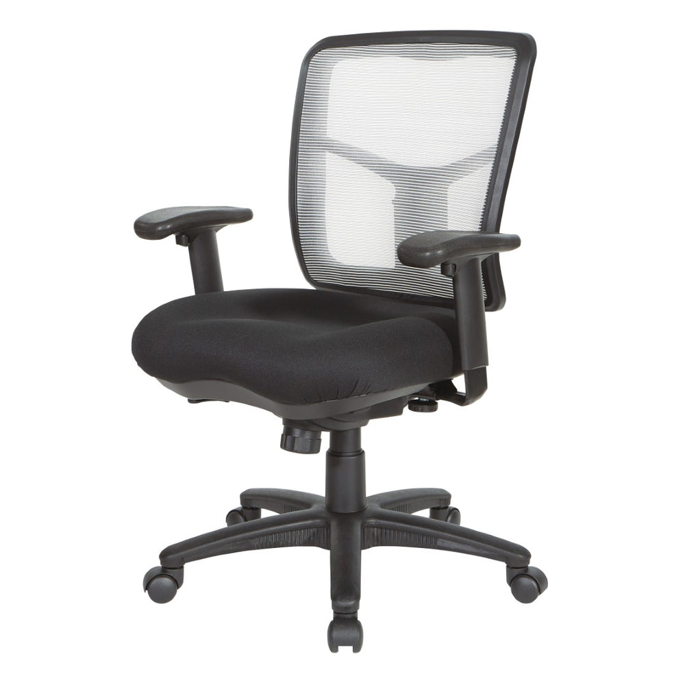 OSP Home Furnishings White Mesh Back Ergonomic Task Chair with Breathable Support and Cushioned Seat for Home Office 92555-9206