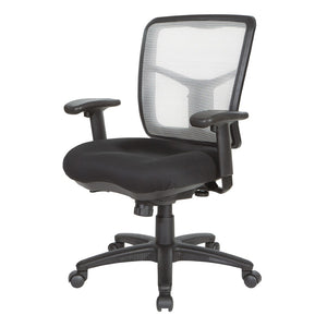 OSP Home Furnishings White Mesh Back Ergonomic Task Chair with Breathable Support and Cushioned Seat for Home Office 92555-9206