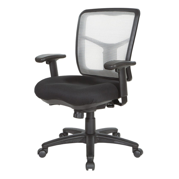 OSP Home Furnishings White Mesh Back Ergonomic Task Chair with Breathable Support and Cushioned Seat for Home Office 92555-9206