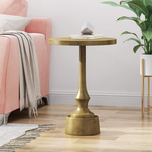 Christopher Knight Home® - Noble House - - Modern Aluminum Accent Table, Raw Brass