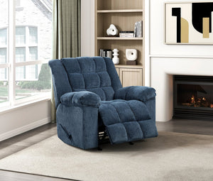 English Elm Gentle Rocking Reclining Chair with Chenille Upholstery, Ultra-Comfort Seat, Smooth Motion Recliner for Living Room Relaxation and Support Blue 41 L x 32 W x 29 H B011P347314