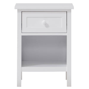 English Elm White Nightstand With Drawer