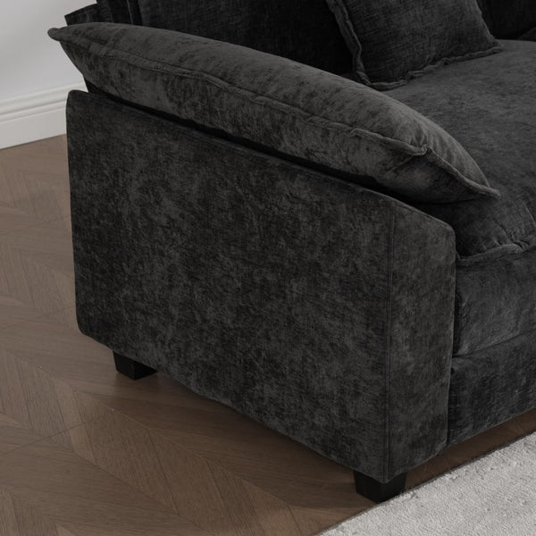 English Elm Cloud Modular Sectional Armrest Unit Chenille Upholstered Cozy Living Room Lounge Piece W1143P378696