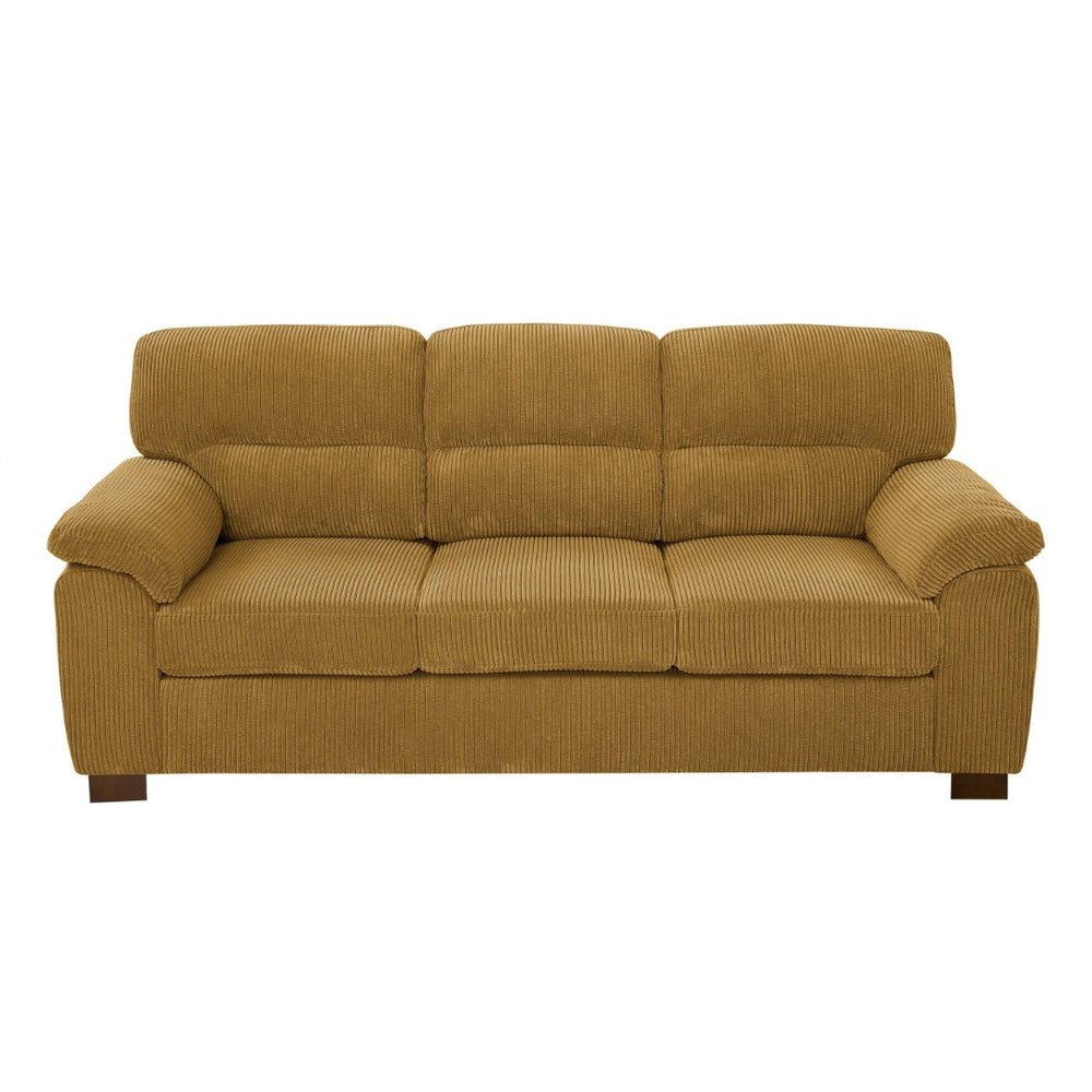 English Elm Vintage Tufted Leather Three Seat Sofa with Rolled Arms for Classic Living Rooms B343S00046