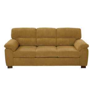 English Elm Vintage Tufted Leather Three Seat Sofa with Rolled Arms for Classic Living Rooms B343S00046