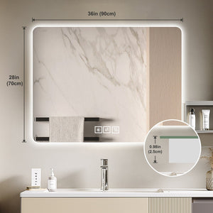 English Elm Bathroom Led Vanity Mirror Frameless Anti-fog Dimmable Wall Mount Spa Design W2071P172692