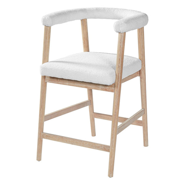 English Elm 24.5'' Seat Height Padded Counter Stools Curved Back Set of 2 for Kitchen Island Natural N780P354190N