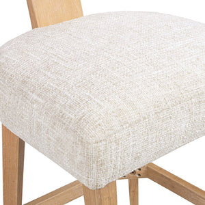 English Elm Jennifer Taylor Home - Penny Fully Upholstered Counter Stool Set of 2 in Travertine Beige Chenille with Arched Back Comfort B2719P269264