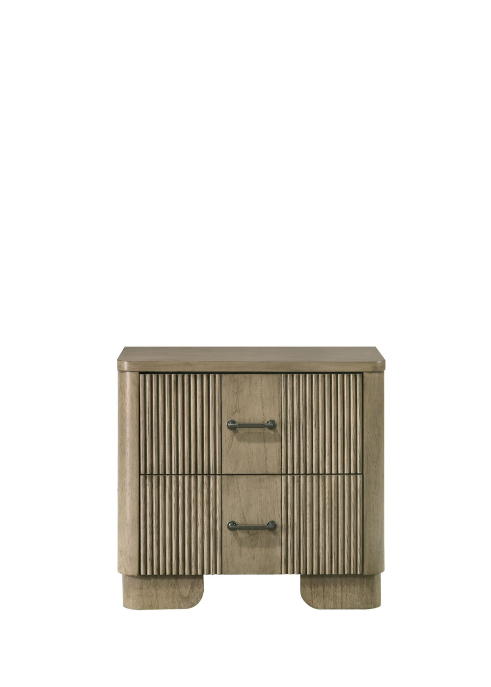 English Elm Lakkari Antique Oak Two Drawer Nightstand with Dovetail Joinery and Felt Lined Storage B2756P493477
