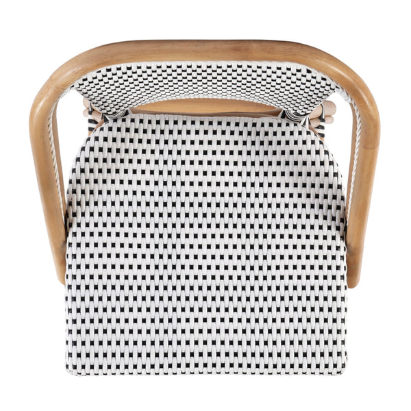 Butler Specialty Lila Rattan Bar Stool With Backrest And Footrest - Elegant Mediterranean Style For Home Or Patio Black,White Rattan,Polyurethane Synthetic (Pe) Rattan 3715295-butler