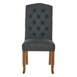 OSP Home Furnishings Jessica Tufted Dining Chair Charcoal