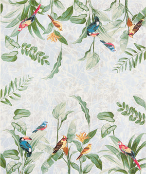 Unique Loom Outdoor Botanical Chanticleer Machine Made Animal Print Rug Multi, Blue/Ivory/Gray/Green/Light Blue/Light Brown/Light Green/Navy Blue/Red/Rust Red/Yellow 10' 0" x 12' 2"