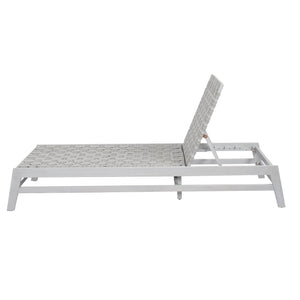 English Elm Christopher Knight Home® - Outdoor Rope Chaise Lounge with Acacia Wood Frame and Adjustable 4-Position Recline for Patio Comfort Grey,LIGHT GREY 84.84 L x 29.13 W x 5.78 H N776P288556G