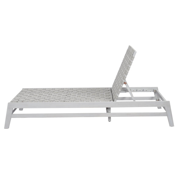 English Elm Christopher Knight Home® - Outdoor Rope Chaise Lounge with Acacia Wood Frame and Adjustable 4-Position Recline for Patio Comfort Grey,LIGHT GREY 84.84 L x 29.13 W x 5.78 H N776P288556G