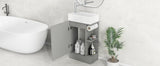 English Elm 18.6" Bathroom Vanity With Sink, Bathroom Vanity Cabinet With Two-Tier Shelf, Left Or Right Orientation, Grey