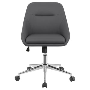 English Elm Jackman Grey Upholstered Desk Chair with Adjustable Height, Smooth Casters & Plush Leatherette Comfort B062P344935