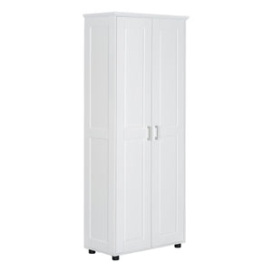 English Elm Storage Compact Two-Door Cabinet with Adjustable Shelf, Anti-Tip Safety, MDF Durability for Home Organizing White WF323346AAK