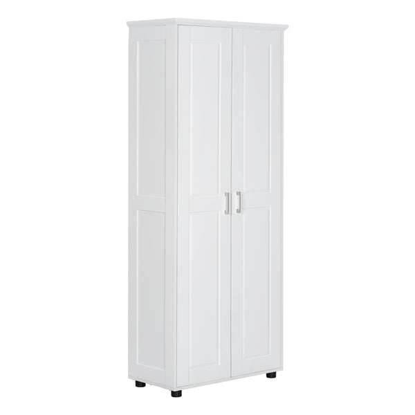 English Elm Storage Compact Two-Door Cabinet with Adjustable Shelf, Anti-Tip Safety, MDF Durability for Home Organizing White WF323346AAK