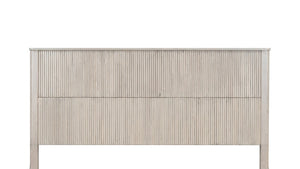 English Elm Queen Solid Wood Panel Bed Warm Grain Headboard Mid-century Transitional Bedroom Frame W1716P269028