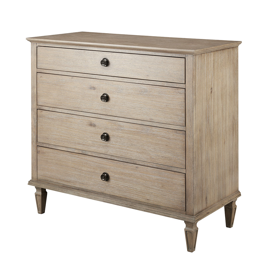 JLA Home Madison Park Signature - 4-drawer Victoria dresser, 40" antique-finish wood, dovetail drawers, metal knobs, anti-tip safety and clearance MPS137-0004