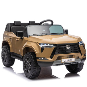 English Elm Lexus Gx550 Two Seat Kids Ride on with 24v Power Remote Control and Suspension Champagne W1578P416234