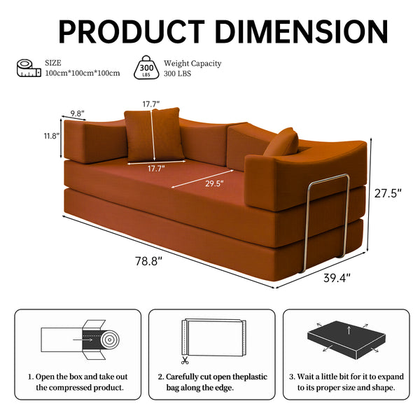 English Elm 2-In-1 Convertible Modular Sofa Bed With Memory Foam - Space-Saving Comfort For Small Homes W3653P355638