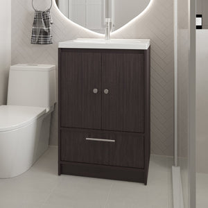 English Elm Colville Floating Wall Mount Vanity Cabinet Matte Finish Modern Bathroom Storage Black B092P439920