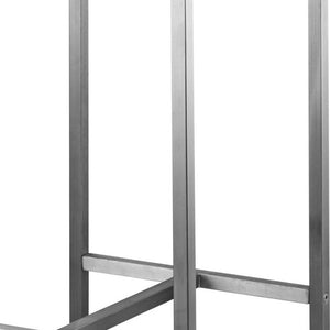 Homeroots Set Of Four 28" Brown And Silver Stainless Steel Backless Bar Height Bar Chairs   372056