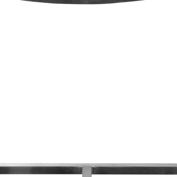 Homeroots 28" Brown And Silver Stainless Steel Low Back Bar Height Bar Chair   372057