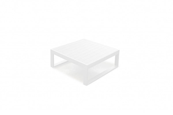 Homeroots 29.5 X 29.5 X 12 White Aluminum Coffee Table   372061