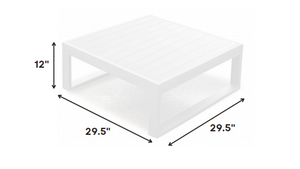 Homeroots 29.5 X 29.5 X 12 White Aluminum Coffee Table   372061