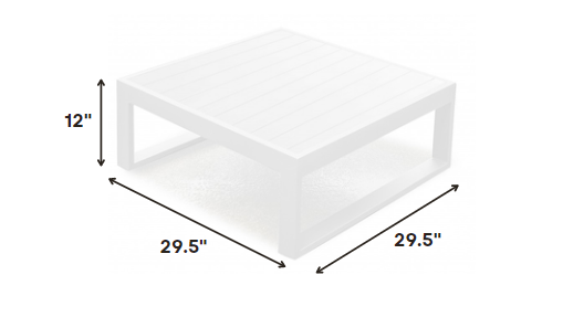 Homeroots 29.5 X 29.5 X 12 White Aluminum Coffee Table   372061