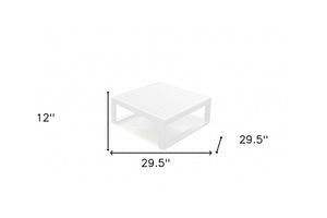 Homeroots 29.5 X 29.5 X 12 White Aluminum Coffee Table   372061