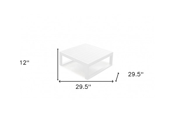 Homeroots 29.5 X 29.5 X 12 White Aluminum Coffee Table   372061