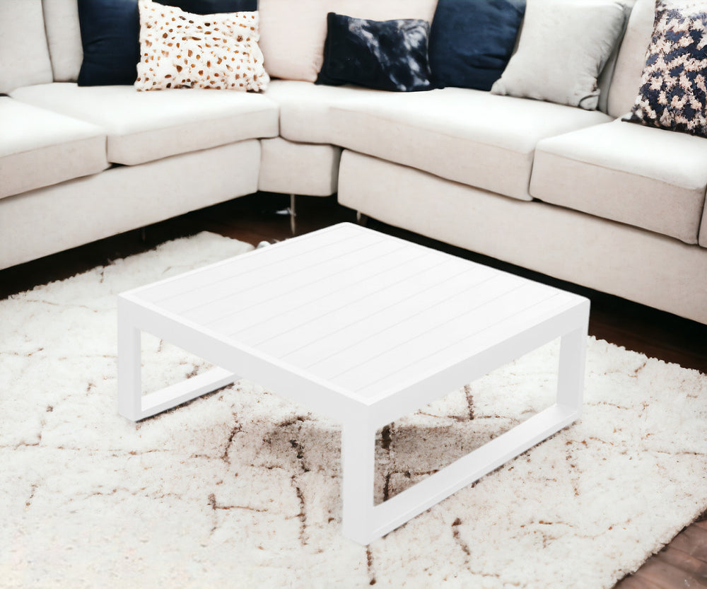 Homeroots 29.5 X 29.5 X 12 White Aluminum Coffee Table   372061