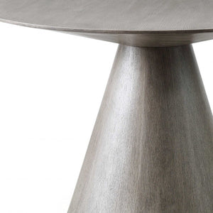 Homeroots 47" Gray Rounded Solid Wood Pedestal Base Dining Table   372066