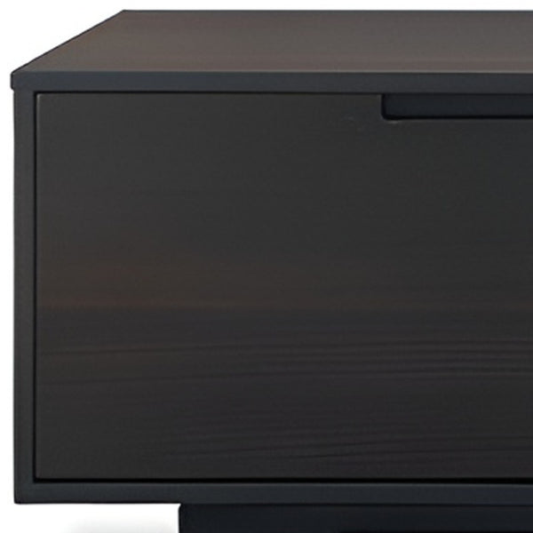 Homeroots 87" Black And Red Aluminum Enclosed And Open Storage Tv Stand  Aluminum 372071