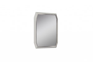 HomeRoots 49" Taupe Abstract Glass Framed Accent Mirror - Modern Elegance for Any Room with Stunning Depth 372077