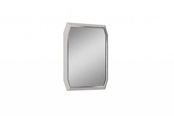 HomeRoots 49" Taupe Abstract Glass Framed Accent Mirror - Modern Elegance for Any Room with Stunning Depth 372077