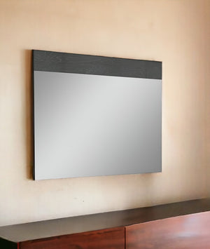 Homeroots 48" Gray Accent Framed Mirror  Glass 372086